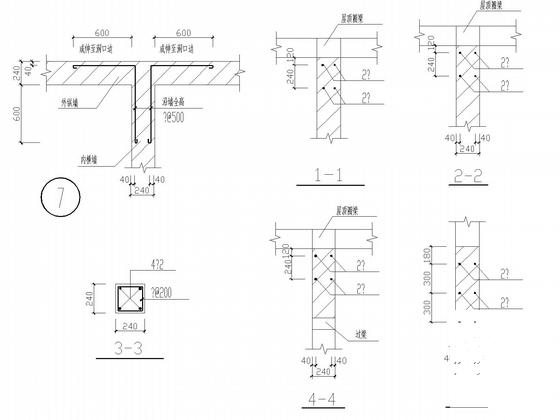 6层条形基础砌体结构住宅楼结构CAD施工图纸(平面布置图) - 5