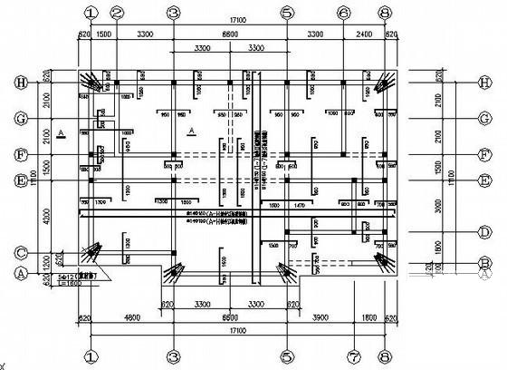 3层条形基础砖混别墅建筑结构CAD施工图纸（建筑图纸） - 1