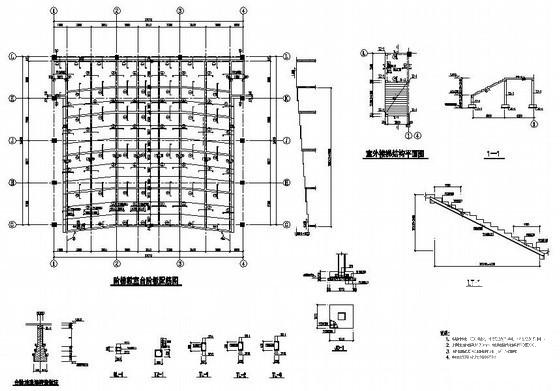 5层独立基础框架结构中学教学楼结构CAD施工图纸(平面布置图) - 3