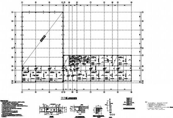 5层独立基础框架结构中学教学楼结构CAD施工图纸(平面布置图) - 4