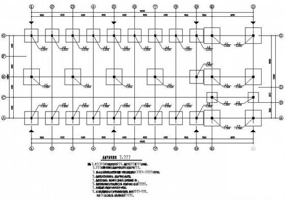 天门市1层框架结构中学食堂建筑施工CAD图纸（独立基础）(梁平法配筋图) - 1