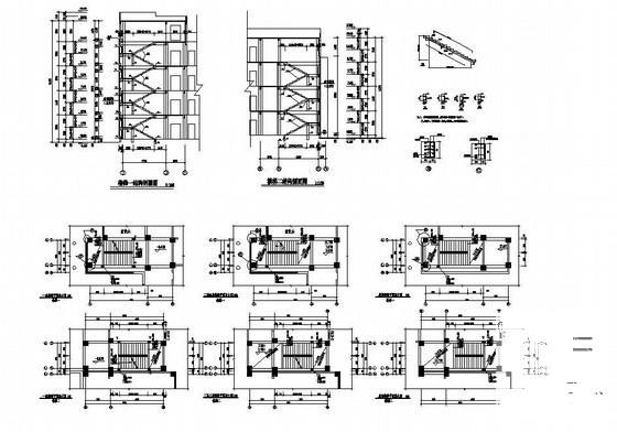 五河县3层小学教学楼结构设计方案CAD施工图纸 - 4