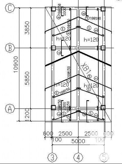 4层条形基础框架别墅结构设计CAD施工图纸 - 4