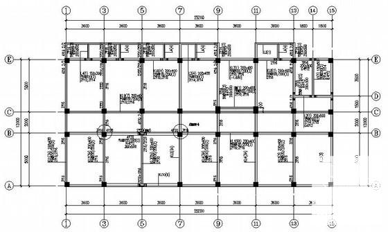 两层条形基础框架结构宿舍楼结构CAD施工图纸（6度抗震）(平面布置图) - 2