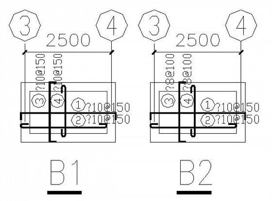 4层框架结构住宅楼结构CAD施工图纸（6度抗震） - 4