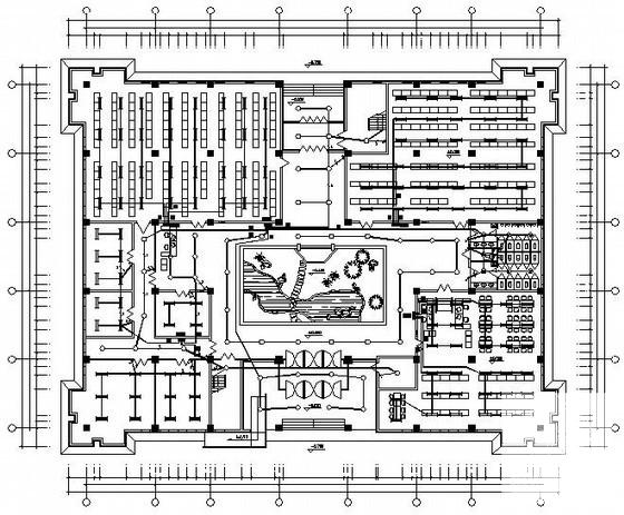 地上两层中学图书馆电气CAD施工图纸 - 1