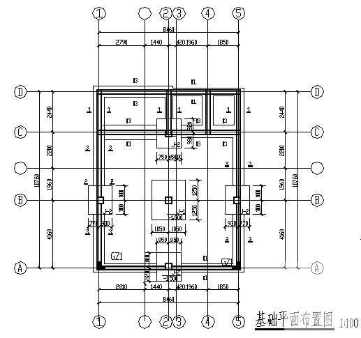3层条形基础框架结构别墅结构CAD施工图纸 - 1