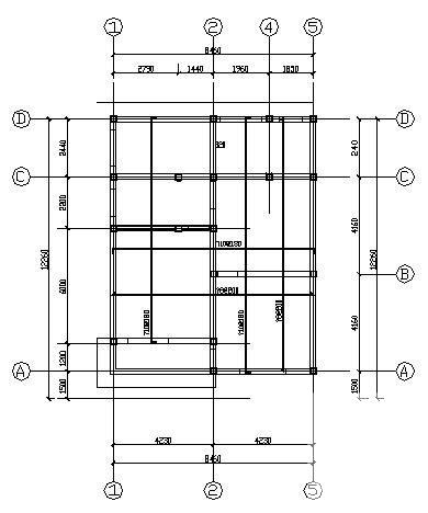 3层条形基础框架结构别墅结构CAD施工图纸 - 2
