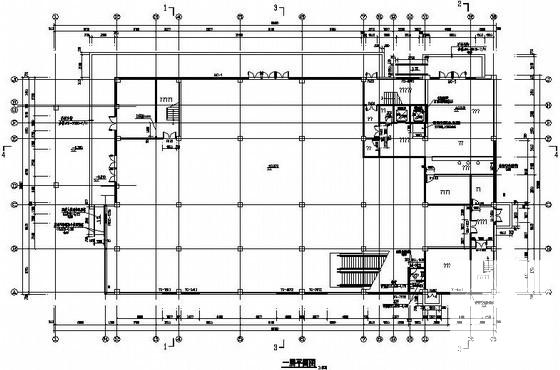 11层框架结构综合楼结构设计CAD施工图纸(平面布置图) - 1