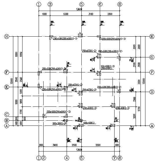 两层钢筋混凝土框架结构别墅结构CAD施工图纸（桩基础） - 3