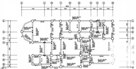 3层桩基础框架结构商场结构CAD施工图纸(楼梯配筋图) - 2