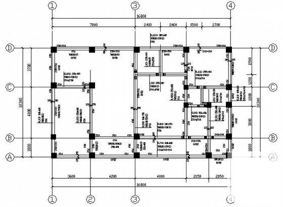 3层独立基础框架结构住宅楼结构CAD施工图纸（8度抗震） - 2