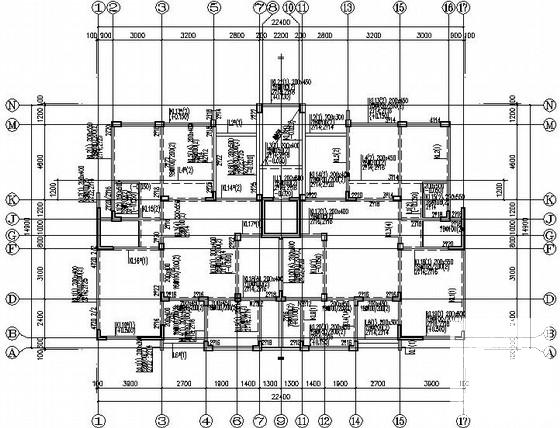 9层异形柱框架剪力墙结构住宅楼结构CAD施工图纸（7度抗震） - 4