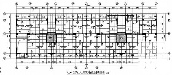 11层桩基础框架剪力墙住宅楼结构CAD施工图纸（7度抗震） - 2