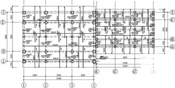 3层条形基础框架老年活动中心结构CAD施工图纸（8度抗震）(平面布置图) - 3