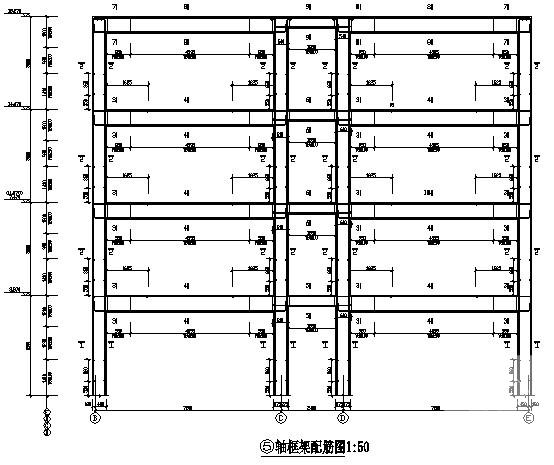 5层框架结构办公楼结构设计CAD施工图纸（6度抗震） - 3