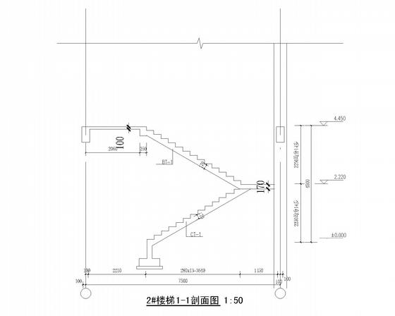 2层条形基础框架结构超市结构CAD施工图纸（8度抗震） - 5