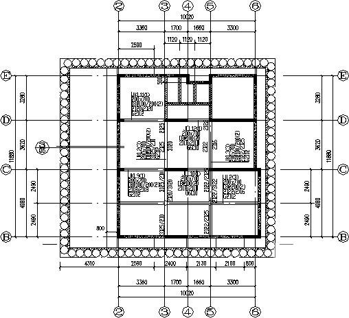 5层混凝土框架结构私人住宅楼结构CAD施工图纸（桩基础） - 1