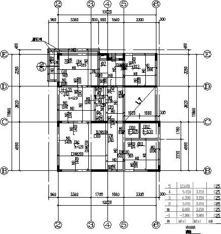 5层混凝土框架结构私人住宅楼结构CAD施工图纸（桩基础） - 2