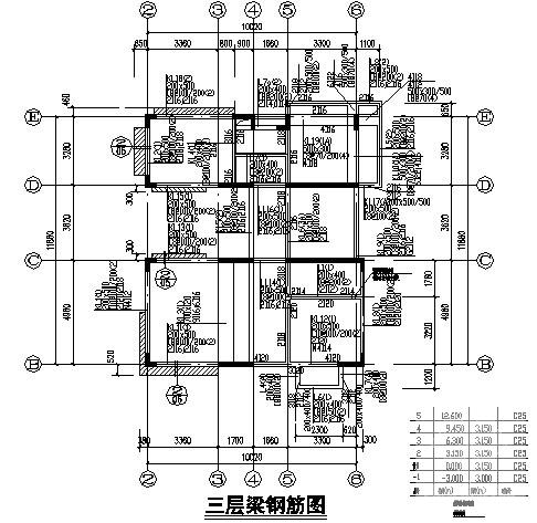 5层混凝土框架结构私人住宅楼结构CAD施工图纸（桩基础） - 3