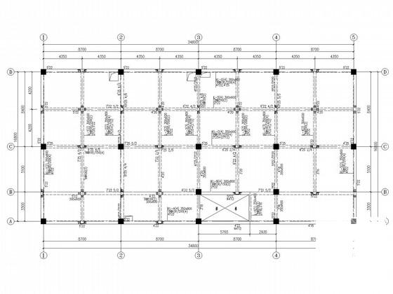 地下1层地上1层框架结构商住楼结构设计CAD施工图纸（独立基础）(平面布置图) - 1