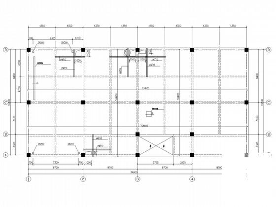 地下1层地上1层框架结构商住楼结构设计CAD施工图纸（独立基础）(平面布置图) - 3
