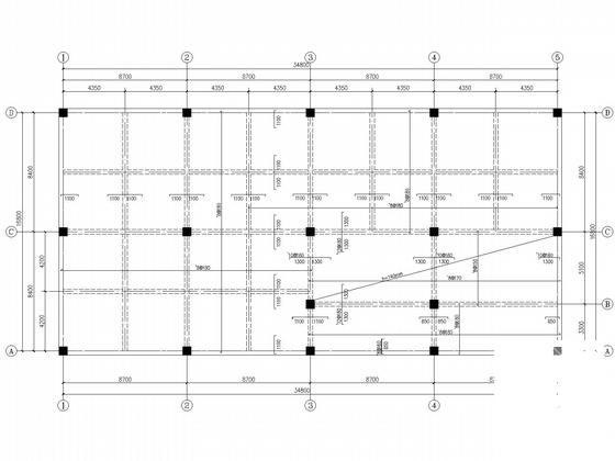 地下1层地上1层框架结构商住楼结构设计CAD施工图纸（独立基础）(平面布置图) - 4