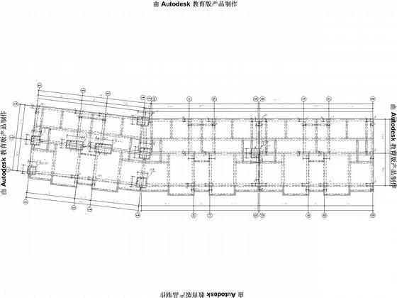 6层桩基础底框结构商住楼结构CAD施工图纸(平面布置图) - 1