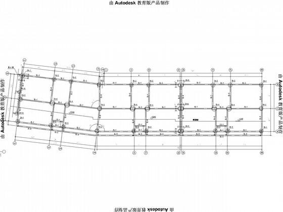 6层桩基础底框结构商住楼结构CAD施工图纸(平面布置图) - 2