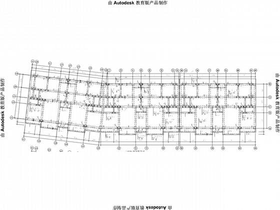 6层桩基础底框结构商住楼结构CAD施工图纸(平面布置图) - 3