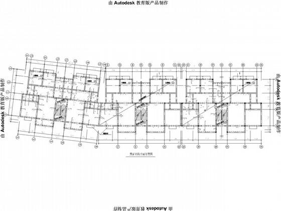6层桩基础底框结构商住楼结构CAD施工图纸(平面布置图) - 4