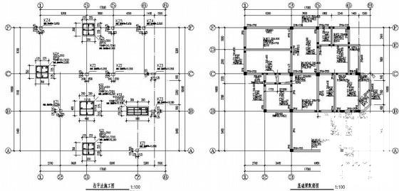两套3层框架独立别墅结构设计方案CAD图纸(柱平法施工图) - 1