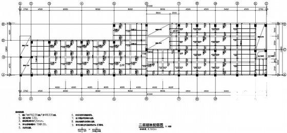 4层小学配套用房框架结构设计方案CAD图纸(平面布置图) - 3