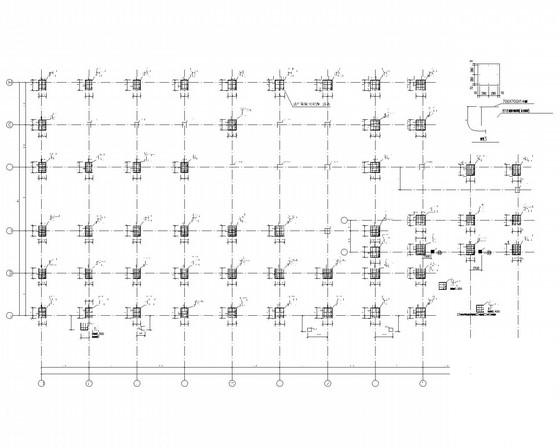 1层独立基础框架综合办公楼结构CAD施工图纸（8度抗震）(平面布置图) - 2