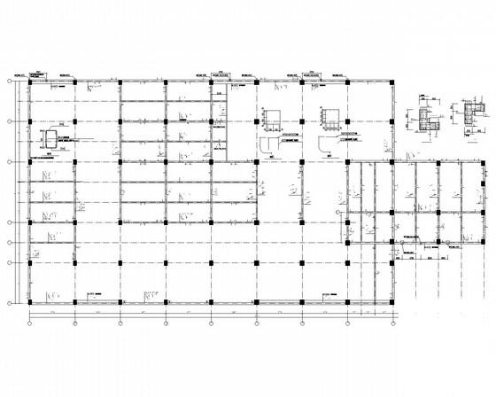 1层独立基础框架综合办公楼结构CAD施工图纸（8度抗震）(平面布置图) - 3