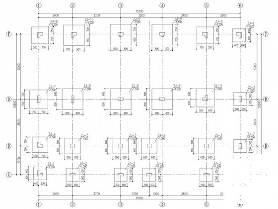 3层框架结构独立基础别墅结构CAD施工图纸（6度抗震） - 1