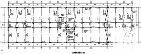 3层框架结构宾馆结构设计CAD施工图纸(平面布置图) - 2