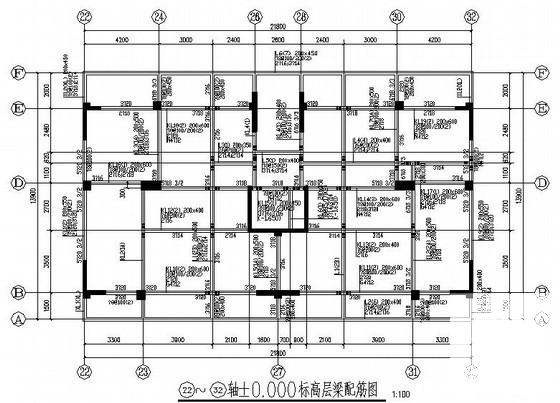 框架抗震墙商住楼结构CAD施工图纸(平面布置图) - 2