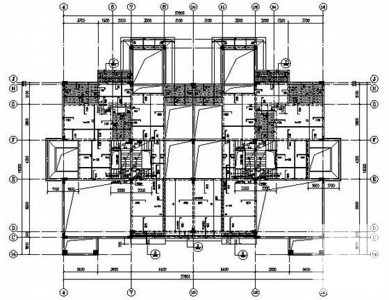 框架结构五联排别墅结构CAD施工图纸(2012新) - 1