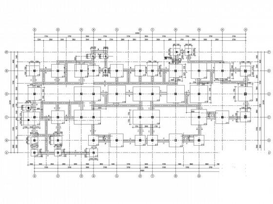 3层独立基础框架幼儿园结构设计CAD施工图纸（8度抗震）(平面布置图) - 1