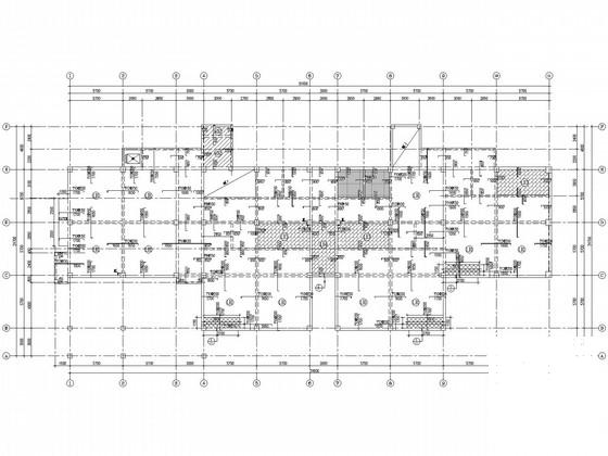 3层独立基础框架幼儿园结构设计CAD施工图纸（8度抗震）(平面布置图) - 2