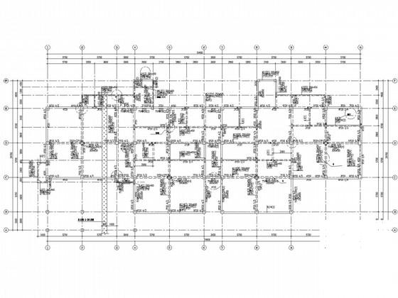 3层独立基础框架幼儿园结构设计CAD施工图纸（8度抗震）(平面布置图) - 3