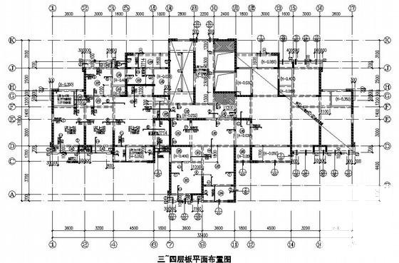 26层剪力墙住宅楼结构设计施工图纸（26层桩基础）(平面布置图) - 1