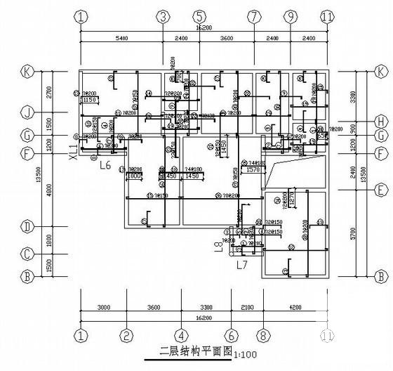 2层砖混别墅建筑结构CAD施工图纸 - 1