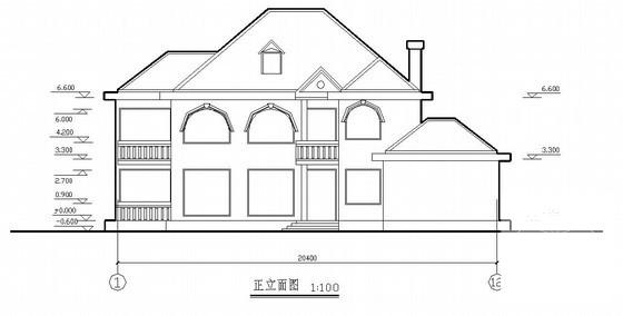 2层砖混别墅建筑结构CAD施工图纸 - 3