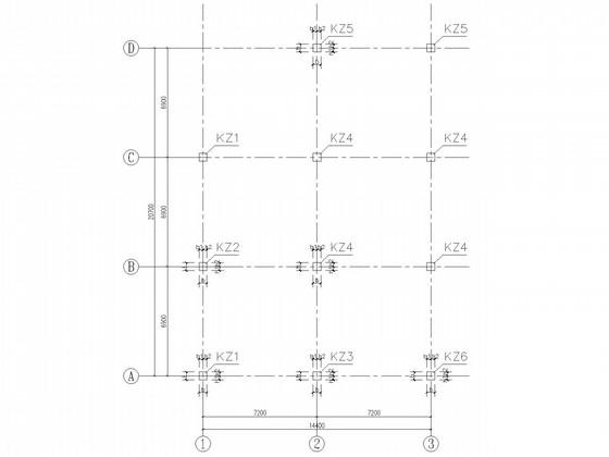 独立基础单层框架井口等候室结构CAD施工图纸（7度抗震）(梁板配筋图) - 3