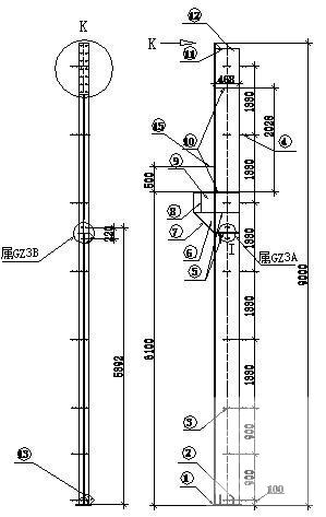 钢结构单层厂房结构设计CAD施工图纸(基础平面图) - 2