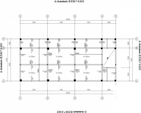 独立基础希望小学两层框架教学楼结构CAD施工图纸（7度抗震）(梁平法配筋图) - 1