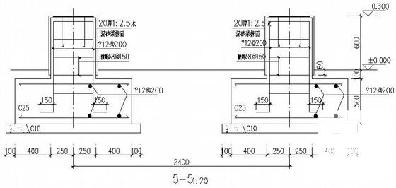 2层框架水处理房结构CAD施工图纸(预应力混凝土管桩) - 4