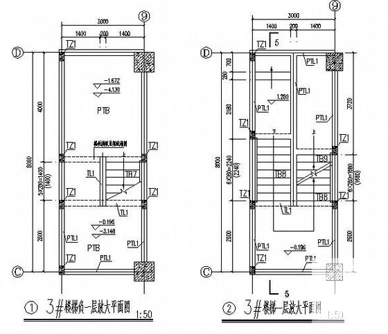 6层框架结构厂房结构设计CAD施工图纸 - 3